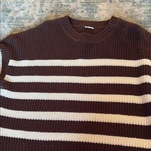 Garage Brown and Cream Crewneck Sweater
